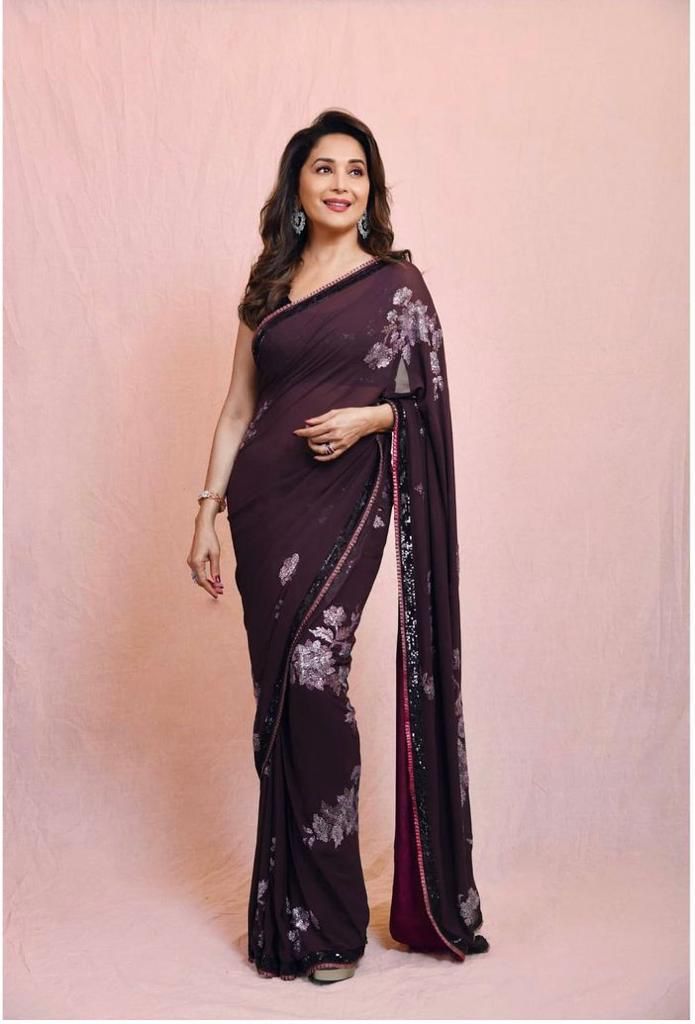 Madhuri Dixit Designer Georgette Party Wear Sarees